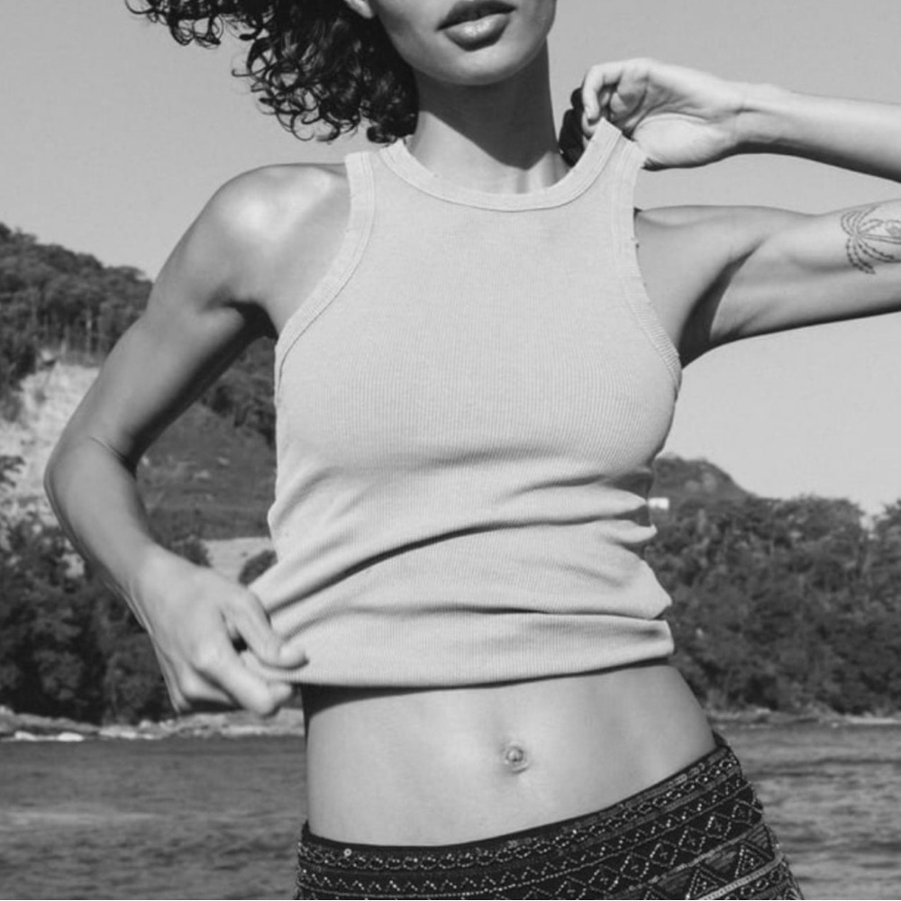 ZARA Washed Rib Tank Top
